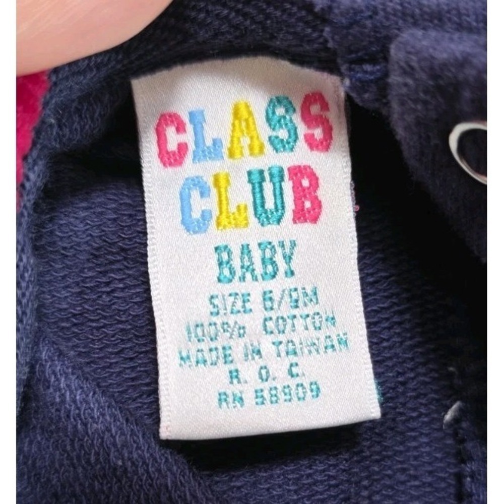 Vintage 90s Class Club Baby Romper Bears Nature Navy Red Unisex 6/9M - Picture 6 of 7
